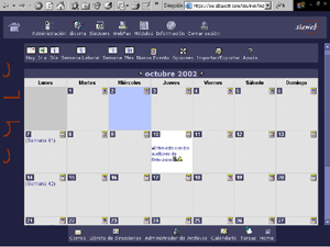 Vista mensual del Calendario.